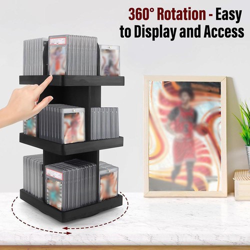 Tier black wooden rotating - 3-tier,