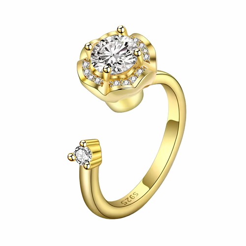 Floral halo spinner ring - halo,