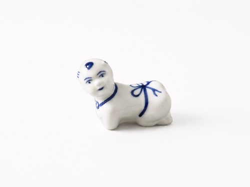 Vintage blue white porcelain - blue, &