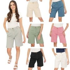 Womens M&S Chino Short Classic Cotton Rich Tea Dyed Easy Wear Summer Holiday