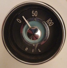 NOS - Rare Volvo P1800S early Oil Pressure gauge & Bracket by Smiths - 1960s