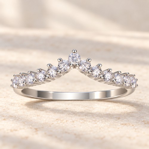 Chevron moissanite ring s925 - ring,