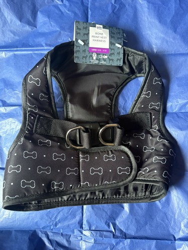 Dog harness black bone - ,