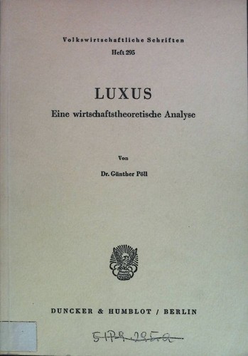 Luxus wirtschaftstheoret - :,