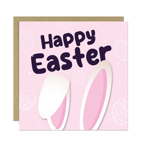 Happy easter card bunny ears - happy,