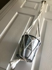 1 of a Kind Handmade Macrame Plant Hanger - White, Large 80cm Length