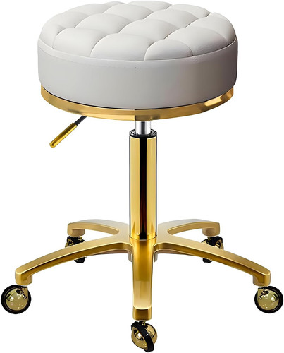 Gold rolling stool - gold,