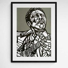 BB KING original artwork, Blues guitar, Lucille, B.B. King Large scale artwork