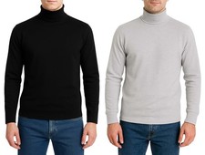 Mens Turtle Roll Neck Winter Warm Cotton Pullover Top Sweater Jumper Knitwear UK
