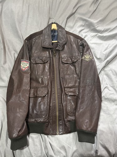 Armani jeans leather - jacket, 48