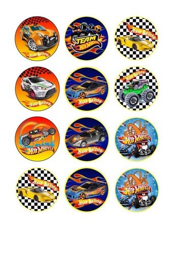Hot wheels edible cupcake - hot,