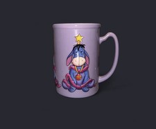 Disney Store Large 3D Eeyore Purple Christmas Mug Excellent Condition