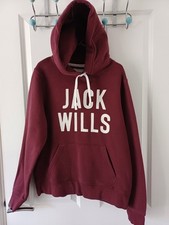Jack Wills Red Wine Coloured Logo Hoodie - Size 14