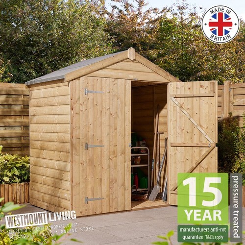 4x6 wooden apex garden shed - 4x6,