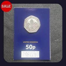 2019 BUNC Scout Movement Be Prepared 50p Fifty Pence Coin Change Checker Edition