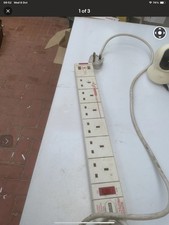 Heavy Duty Switch Surge Protected 6 Way and Phone Socket 2mCable Extension Lead
