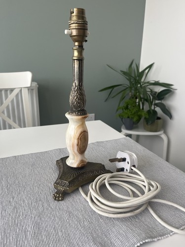 Vintage onyx marble table lamp - vintage,