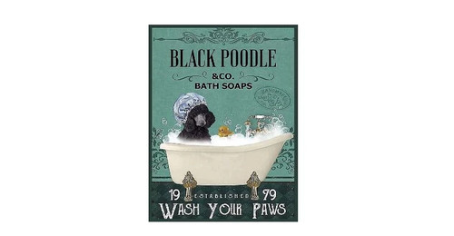Black poodle dog bath soap - poodle,
