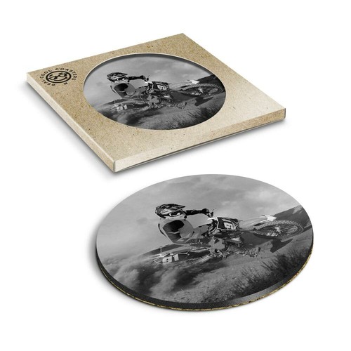 Boxed round coasters bw - round,