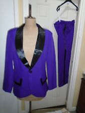 Men's SMOKING purple suit medium 40 chest fancy dress costume