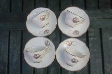 4 Vintage Arklow Pottery Cup and Saucer Tara Brooch Broach Irish Ireland Gift