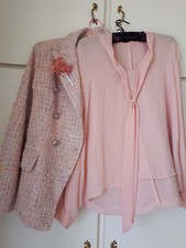 Jacket / Boucle Blazer, Blouse UK 12 Party Wedding Special Formal Guest Occasion