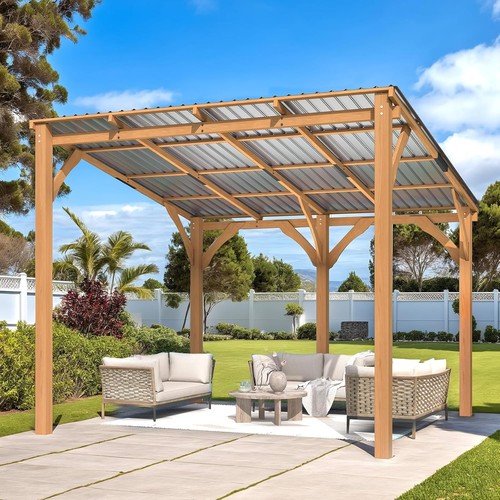 Outdoor wooden gazebo pergola - wooden,