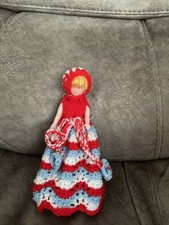 Vintage Knitted Dress Toilet Roll Holder Doll