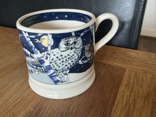 Emma Bridgewater Winter Animals Nighttime Owl Blue Baby Quarter Pint Mug Rare