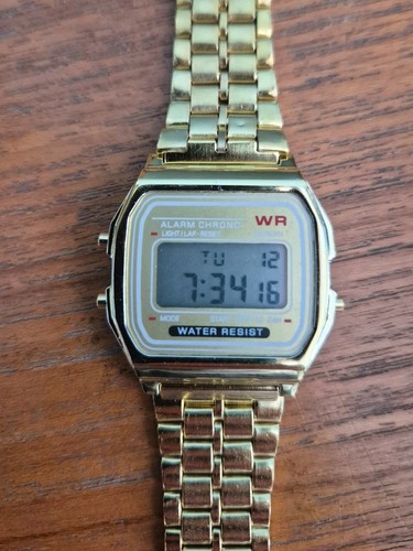 Gold digital led watch - digital,