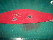 Ladies vintage 100% leather red suede cumberband belt 31 inch-34 inch