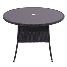 Rattan Glass Table with