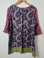 White Stuff Floral Bird Print Tunic Long Blouse Top Size 14