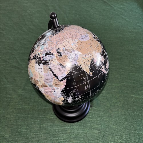 Black world globe - black, top