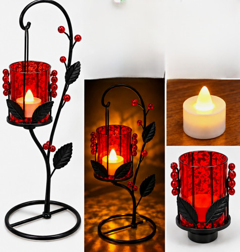 Black red metal glass - black/red,