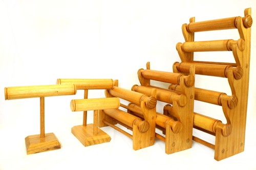 Wooden bracelet display stand - display,