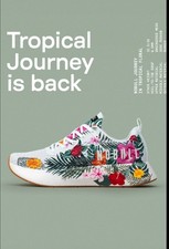 No Bull Journey Tropical Floral White Trainer Shoe UK8 Men Women Unisex £179 New