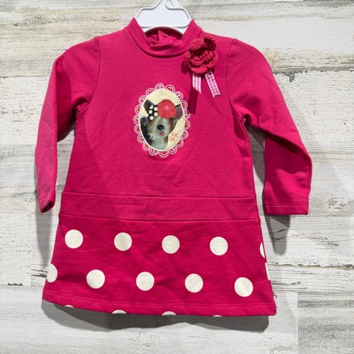 Tuc dress girls - dress, pink