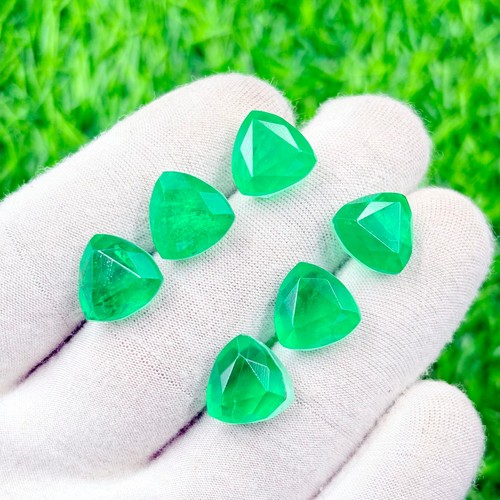 Pcs faceted zambian - pcs, emerald