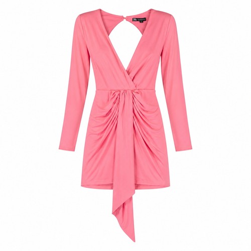 Zara pink ruched mini dress - zara,