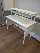 White Computer Desk With Pull