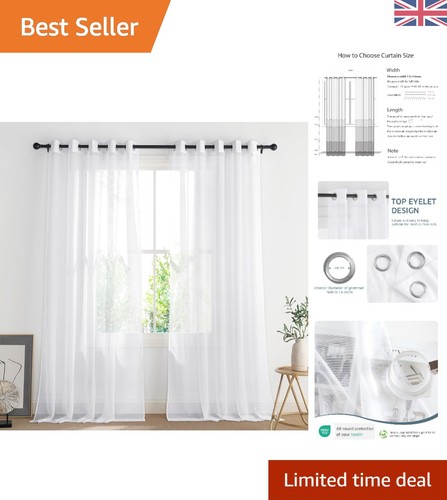 Elegant white voile curtains - white,
