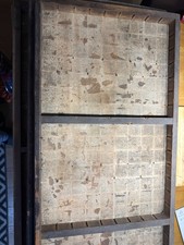 Antique Wooden Printers Drawer Tray Wall Display Rack Letterpress