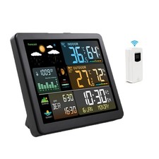 Digital Weather Clock LCD with Wireless Sensor, Temp/Humidity Alarm, Moon Phase
