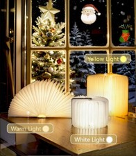 LED Book Light Wooden Folding Lamp Magnetic USB Rechargable with Remote Control