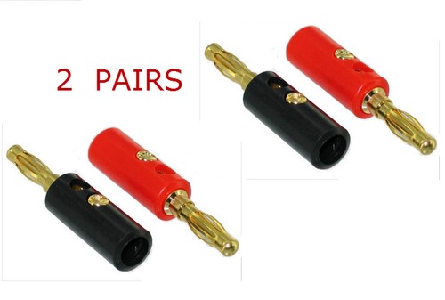 Two pairs banana plugs - two,