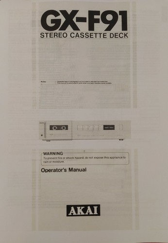 Akai f91 stereo cassette - gx-f91,