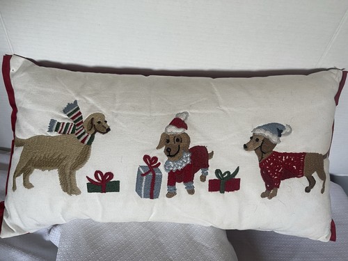 Holiday embroidered dog - holiday,