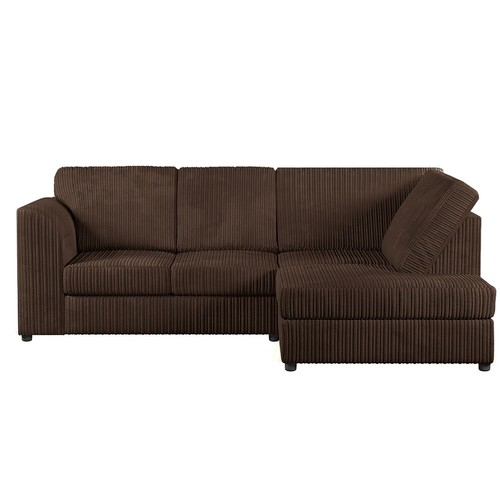 Luxor chocolate corner sofa - chocolate, l