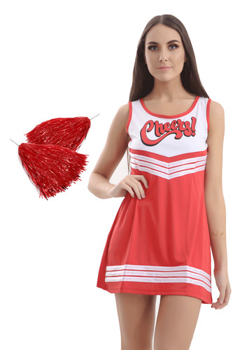Red high school cheerleader - high,